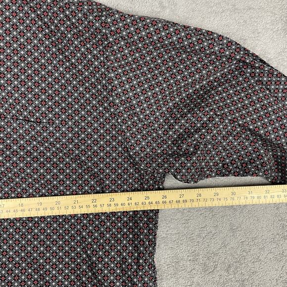 Cinch Shirt Mens XL Black Red Geometric Pattern Long Sleeve Western Button Up - Picture 6 of 12